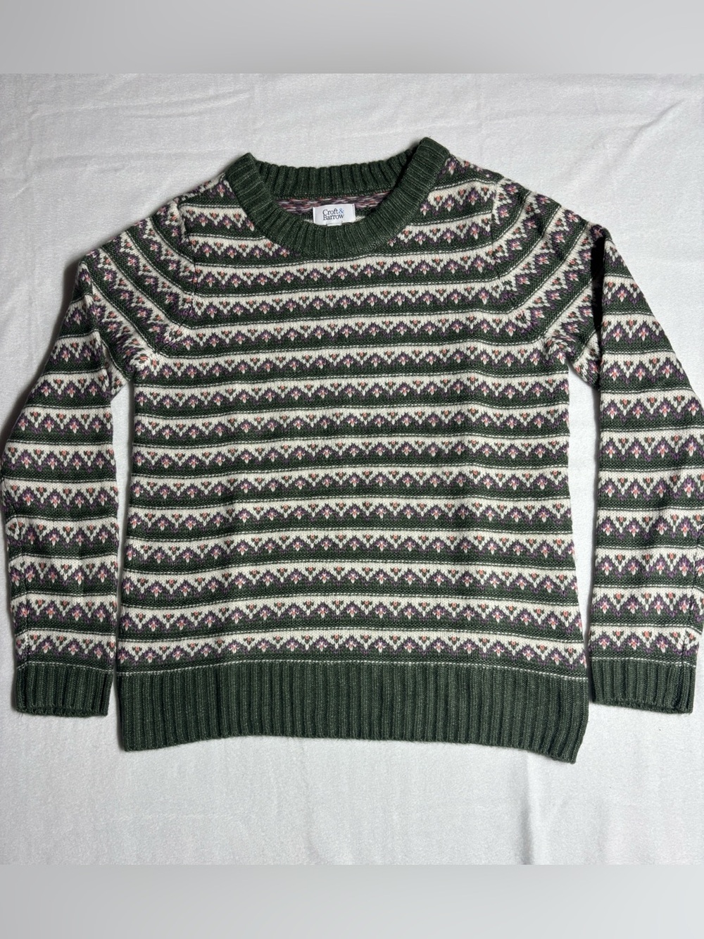 Croft & Barrow Fair Isle Crewneck Knit Long Sleeve Sweater